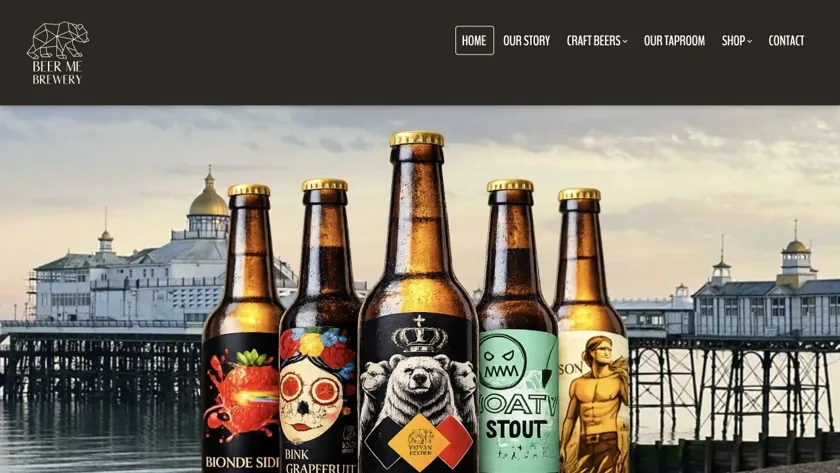 Beer Me Brewery website homepage