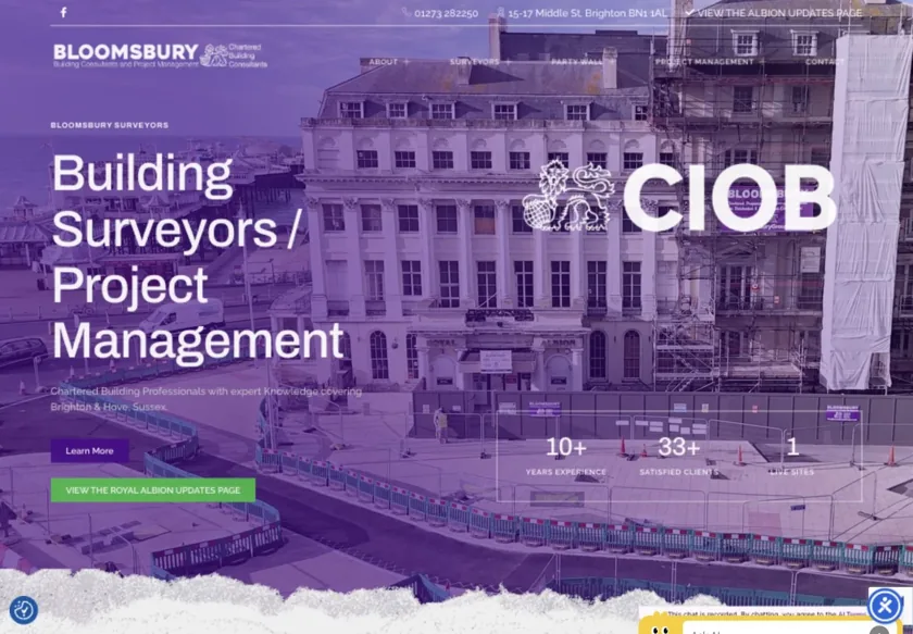 Bloomsbury Surveyors website homepage