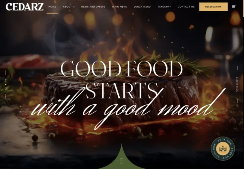 Cedarz Lebanese Restaurant website homepage
