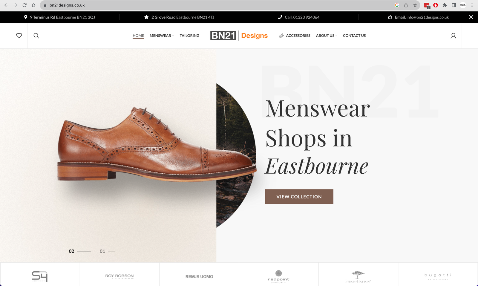 New eCommerce website for BN21 Designs Menswear in Eastbourne