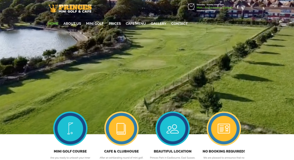 2024 Website Update for Princes Mini Golf